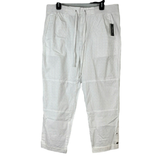 Lord & Taylor White roll up pants size Large - Picture 1 of 8